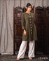 V-Neck Button Detail Knee-Length Top 62041